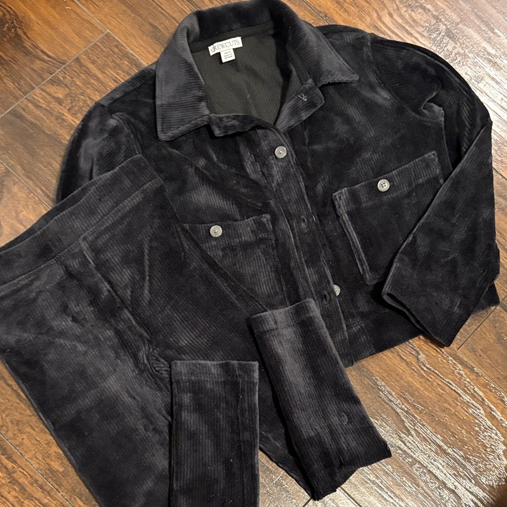 CrewCuts Black Corduroy Jacket size6/7 and Pants size 5